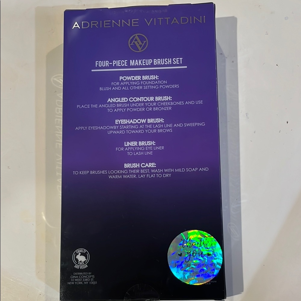 Adrienne Vittadini Purple and Blue Makeup Brush Set - Picture 2 of 2